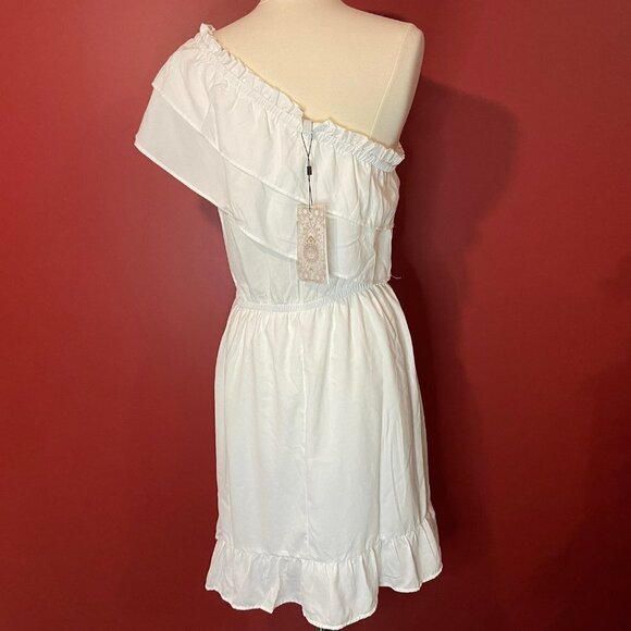 ONLY Women's Onlninna White One Shoulder Short Dress - Size Small - NWT - Picture 3 of 4